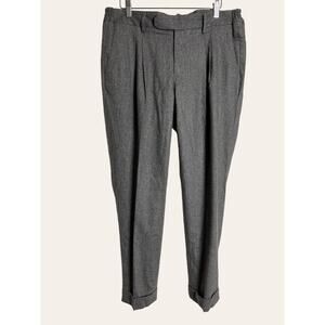 Eleventy Gray Wool Pleated Front Straight Leg Trouser Dress Work Pants Size 36US